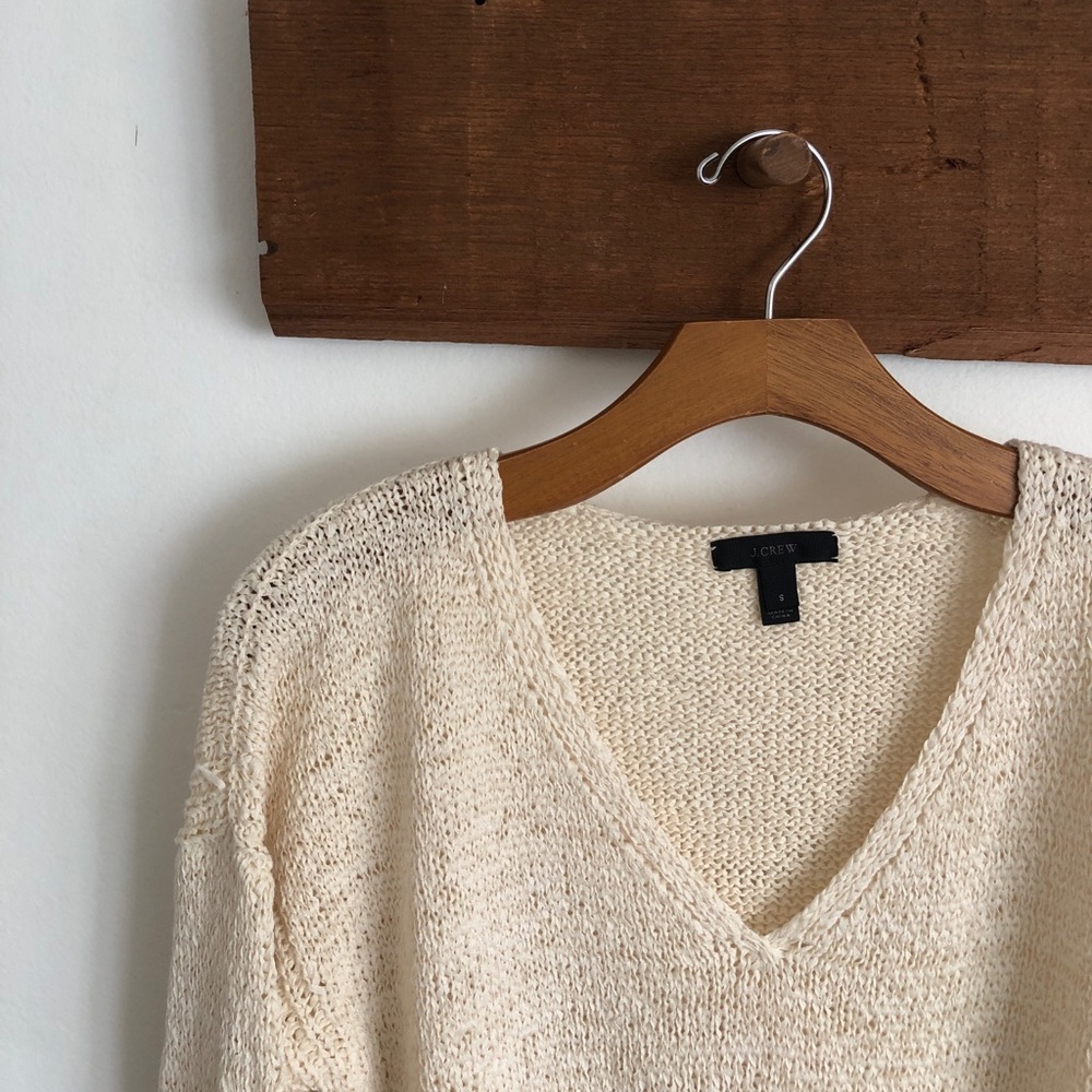 *IVORY* J Crew Flared Sleeve Swing Sweater